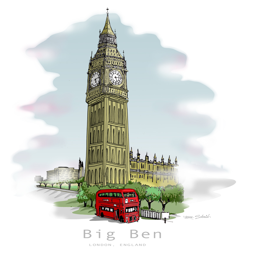 Big ben рисунок